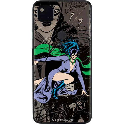 DC Comics Catwoman Vintage Action Pose Pattern Google Pixel 4a Skin
